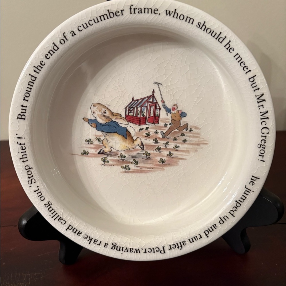 Wedgwood 7 inch Peter Rabbit bowl , extensive crazing